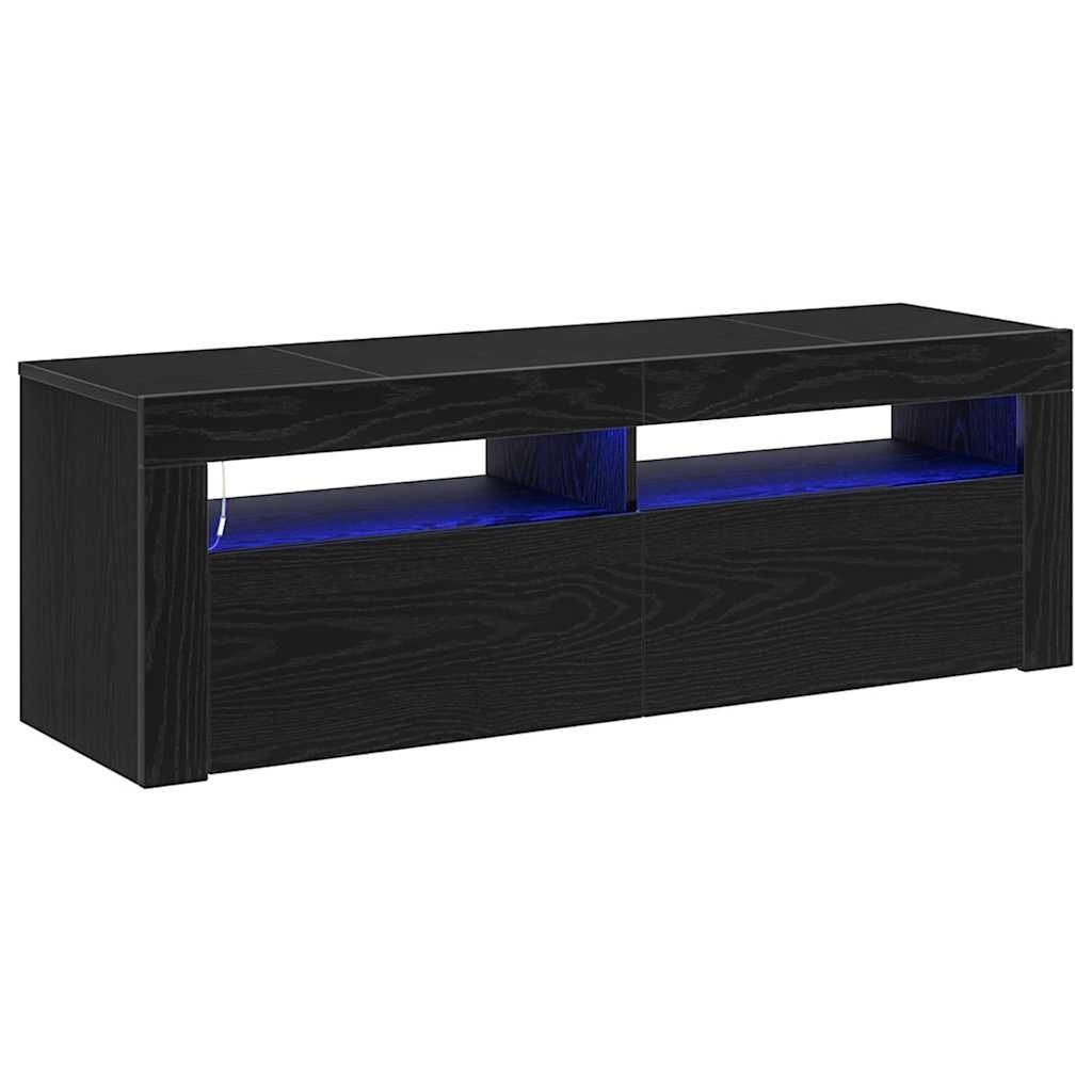 VidaXL TV-kast Zwart Eiken 120 x 35 x 40 cm Bewerkt hout