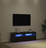 VidaXL TV-kast Zwart Eiken 120 x 35 x 40 cm Bewerkt hout