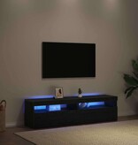 VidaXL TV-kast 2 pcs Zwart Eiken 75 x 35 x 40 cm Bewerkt hout