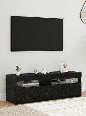 VidaXL TV-kast 2 pcs Zwart Eiken 60 x 35 x 40 cm Bewerkt hout