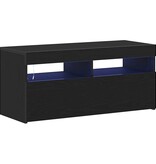 VidaXL TV-kast Zwart Eiken 90 x 35 x 40 cm Bewerkt hout