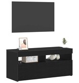 VidaXL TV-kast Zwart Eiken 90 x 35 x 40 cm Bewerkt hout