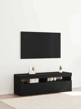 VidaXL TV-kast Zwart Eiken 120 x 35 x 40 cm Bewerkt hout