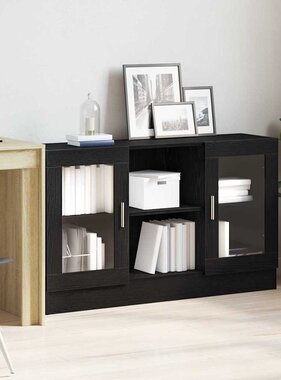 VidaXL Dressoir Zwart Eiken 120 x 30,5 x 70 cm Bewerkt hout