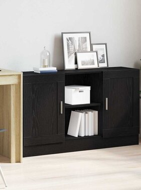 VidaXL Dressoir Zwart Eiken 120 x 30,5 x 70 cm Bewerkt hout