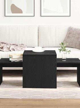 VidaXL Nesttafels Zwart Eiken 100 x 48 x 40 cm Bewerkt hout