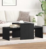 VidaXL Nesttafels Zwart Eiken 100 x 48 x 40 cm Bewerkt hout