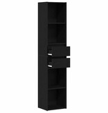 VidaXL Boekenkast Zwart Eiken 36 x 30 x 171 cm Bewerkt hout