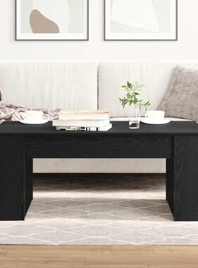 VidaXL Salontafel Zwart Eiken 102 x 55 x 42 cm Bewerkt hout