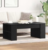 VidaXL Salontafel Zwart Eiken 102 x 55 x 42 cm Bewerkt hout