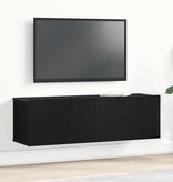 VidaXL TV-kast Zwart Eiken 100 x 30 x 30 cm Bewerkt hout