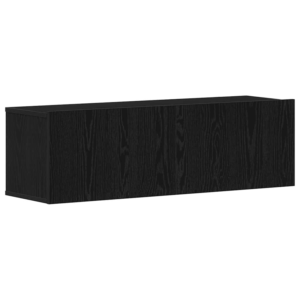 VidaXL TV-kast Zwart Eiken 100 x 30 x 30 cm Bewerkt hout