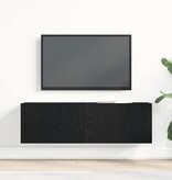 VidaXL TV-kast Zwart Eiken 100 x 30 x 30 cm Bewerkt hout