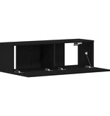 VidaXL TV-kast Zwart Eiken 100 x 30 x 30 cm Bewerkt hout