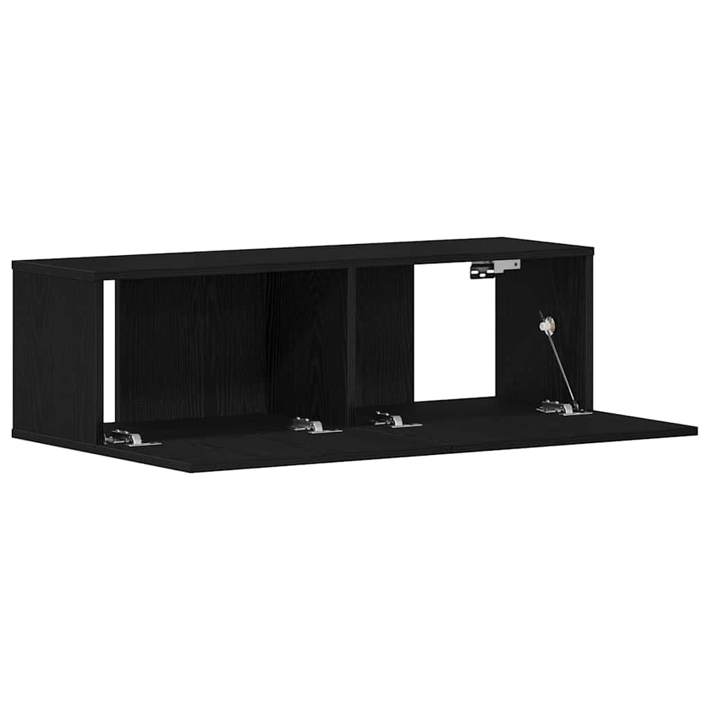 VidaXL TV-kast Zwart Eiken 100 x 30 x 30 cm Bewerkt hout