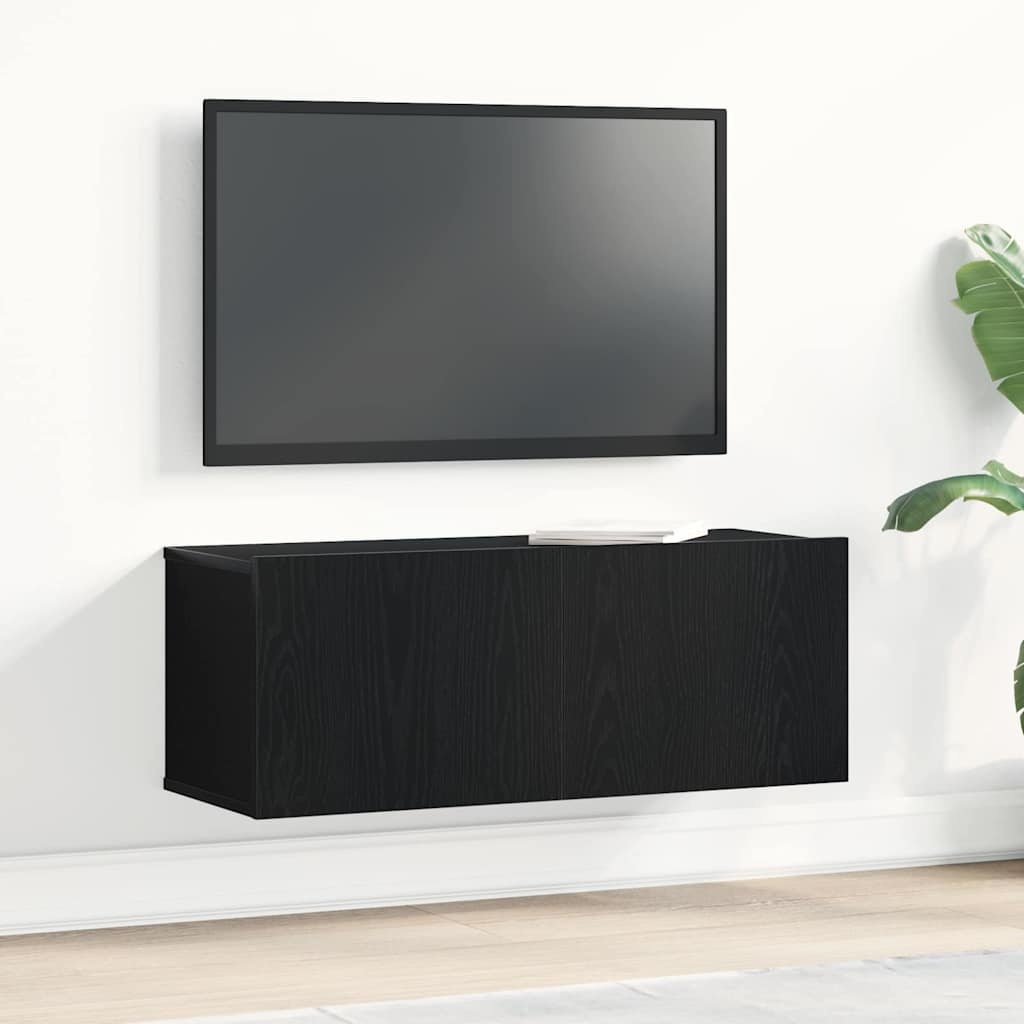 VidaXL TV-kasten Zwart eiken 80 x 30 x 30 cm Bewerkt hout