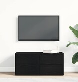 VidaXL TV-kast met lade Zwart Eiken 80 x 34 x 36 cm Bewerkt hout