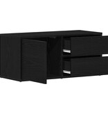 VidaXL TV-kast met lade Zwart Eiken 80 x 34 x 36 cm Bewerkt hout