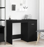 VidaXL Bureau met opslag Zwart Eiken 100 x 50 x 76 cm Bewerkt hout