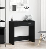 VidaXL Bureau met lade Zwart Eiken 80 x 40 x 75 cm Bewerkt hout