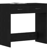 VidaXL Bureau met lade Zwart Eiken 80 x 40 x 75 cm Bewerkt hout