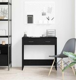 VidaXL Bureau met lade Zwart Eiken 80 x 40 x 75 cm Bewerkt hout