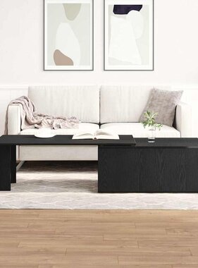 VidaXL Salontafel Zwart Eiken 150 x 50 x 35 cm Bewerkt hout