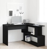 VidaXL Bureau Zwart Eiken 200 x 50 x 76 cm Bewerkt hout