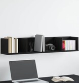 VidaXL Wandplank met plank Zwart Eiken 100 x 18 x 18 cm Bewerkt hout