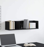 VidaXL Wandplank met plank Zwart Eiken 75 x 18 x 18 cm Bewerkt hout