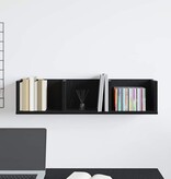 VidaXL Wandplank met plank Zwart Eiken 75 x 18 x 18 cm Bewerkt hout