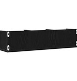 VidaXL Wandplank met plank Zwart Eiken 75 x 18 x 18 cm Bewerkt hout