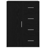 VidaXL Dressoir met lade Zwart Eiken 60 x 31 x 84 cm Bewerkt hout