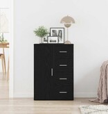 VidaXL Dressoir met lade Zwart Eiken 60 x 31 x 84 cm Bewerkt hout