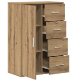 VidaXL Dressoir met lade Artisan Eiken 60 x 31 x 84 cm Bewerkt hout