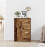 VidaXL Dressoir met lade Oudhout 60 x 31 x 84 cm Bewerkt hout