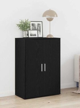 VidaXL Dressoir Zwart Eiken 60 x 31 x 84 cm Bewerkt hout