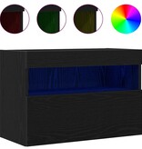 VidaXL TV Wandkast Zwart eiken 60 x 30 x 40 cm Bewerkt hout