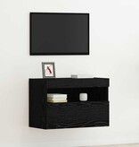 VidaXL TV Wandkast Zwart eiken 60 x 30 x 40 cm Bewerkt hout