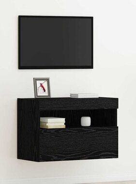 VidaXL TV Wandkast Zwart eiken 60 x 30 x 40 cm Bewerkt hout