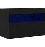 VidaXL TV Wandkast Zwart eiken 60 x 30 x 40 cm Bewerkt hout