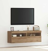 VidaXL TV Wandkast 2 pcs artisanaal eikenkleurig 60 x 30 x 40 cm