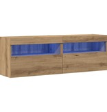 VidaXL TV Wandkast 2 pcs artisanaal eikenkleurig 60 x 30 x 40 cm