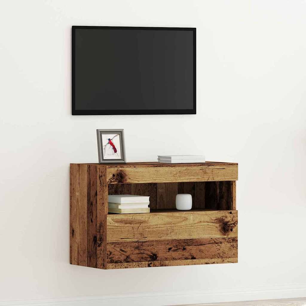 VidaXL TV Wandkast Oud hout 60 x 30 x 40 cm Bewerkt hout