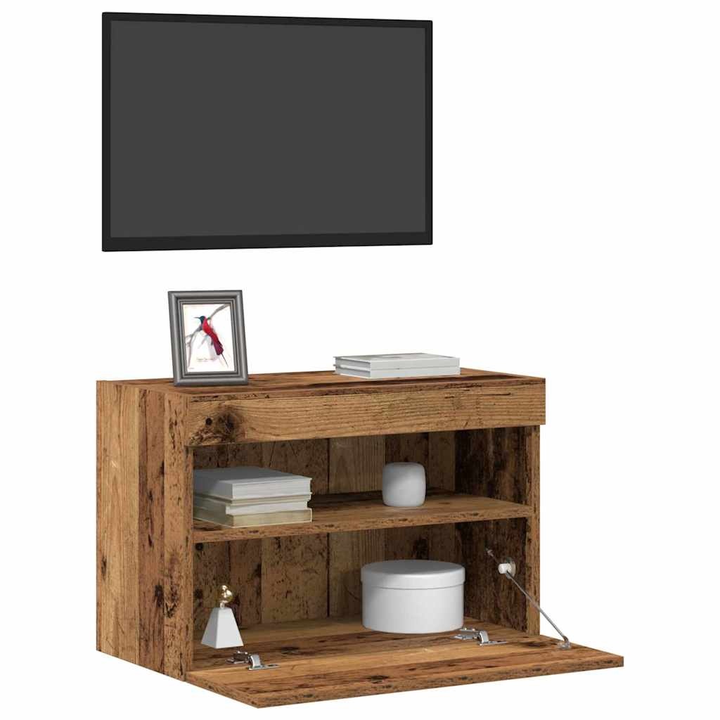 VidaXL TV Wandkast Oud hout 60 x 30 x 40 cm Bewerkt hout