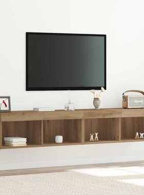 VidaXL Tv-meubelset 2 pcs Artisan Eiken 80 x 30 x 30 cm Bewerkt hout