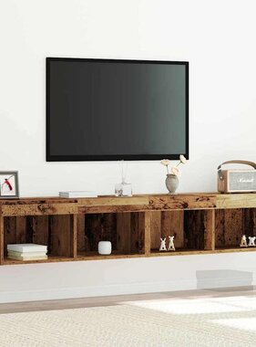 VidaXL Tv-meubelset 2 pcs Oud hout 80 x 30 x 30 cm Bewerkt hout