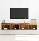 VidaXL Tv-meubelset 2 pcs Oud hout 80 x 30 x 30 cm Bewerkt hout