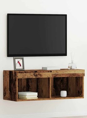VidaXL Tv-meubelset Oud hout 80 x 30 x 30 cm Bewerkt hout