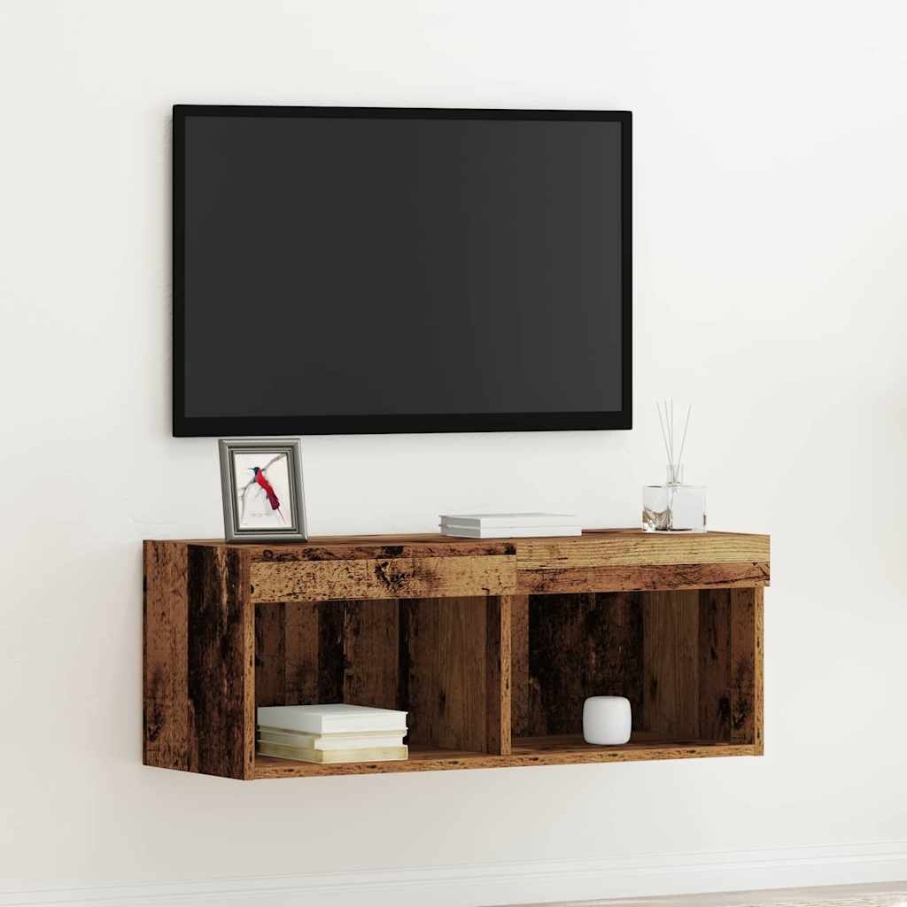 VidaXL Tv-meubelset Oud hout 80 x 30 x 30 cm Bewerkt hout